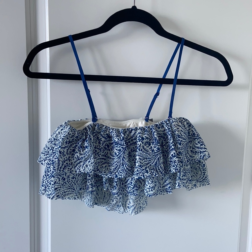 NWT Aerie White & Blue Bra Top Size S